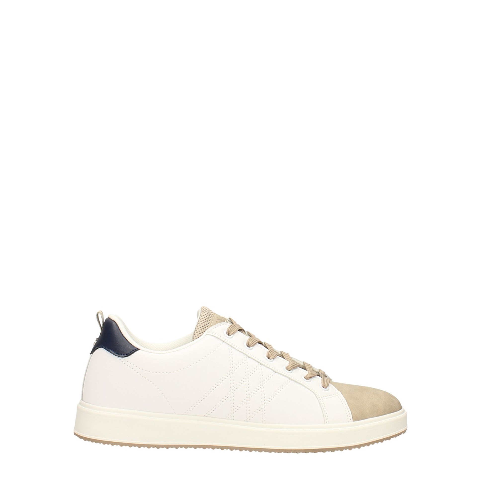 (image for) Negozio Online Sneakers bianche con inserti beige e dettaglio blu sul tallone